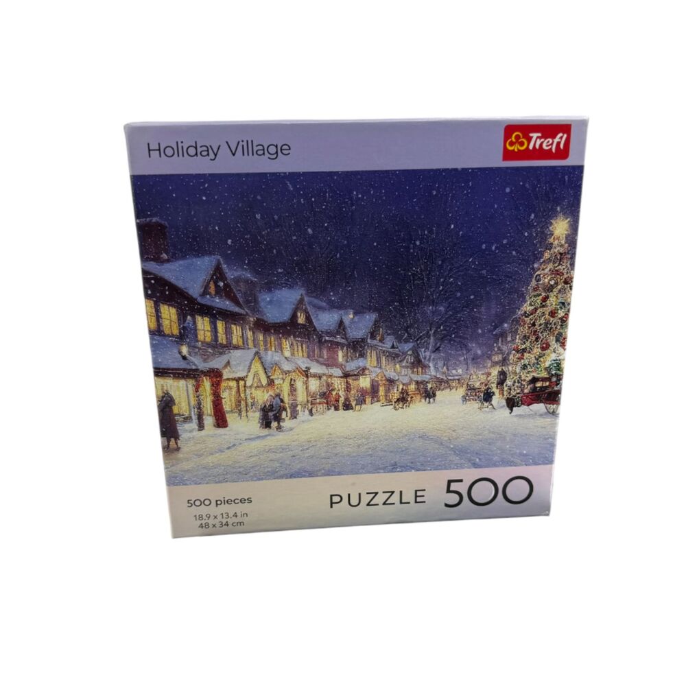 Holiday Village Jigsaw Puzzle 500 Pieces TREFL Christmas Tree snow covered town